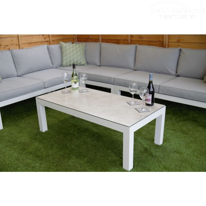 Katie - Aluminium Corner Sofa Set with Coffee Table