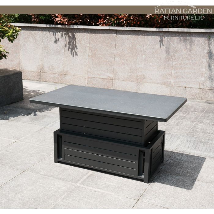 Brabazon Aluminium 5 Seat 4 Piece Sofa Set with Grey Rising Table