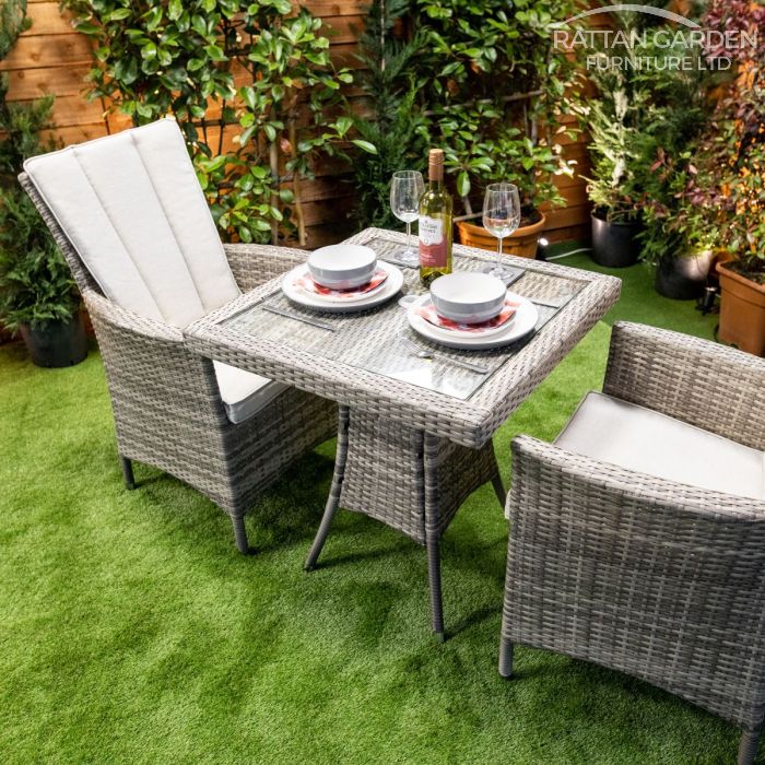 Rattan Champagne Vienna Square Bistro Set
