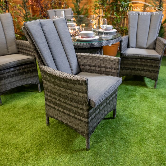 Rattan Serena Atlanta Round 4 Seat Fire Pit Set
