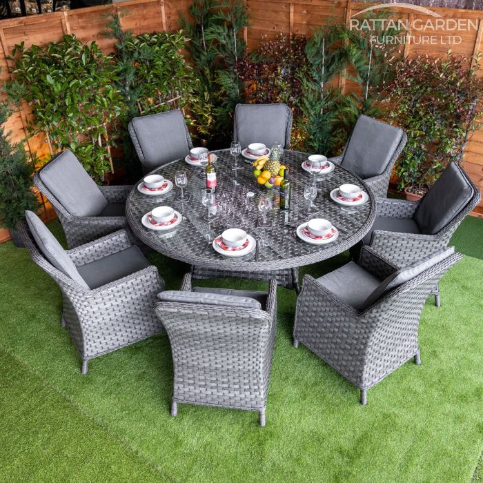 Rattan Serena Paris Round 8 Seat Dining Set