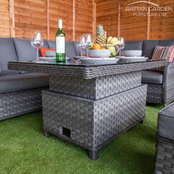 Rattan Serena Canterbury Rectangular Rising Table Corner Set
