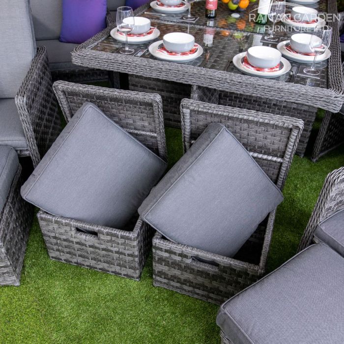 Rattan Serena 6 Seat Cube Set With 4 Storage Footstools