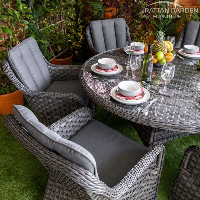 Rattan Serena Vienna Round 6 Seat Dining Set
