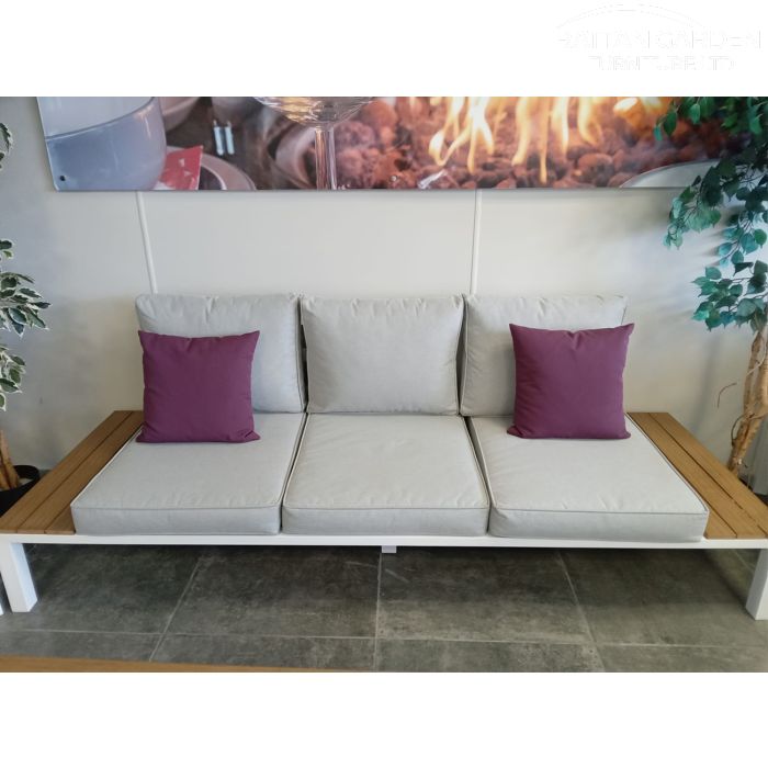 Java Aluminium Bench rattan Dining Set