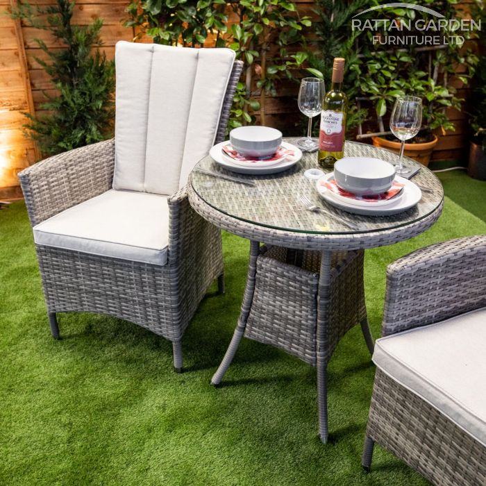 Rattan Champagne Vienna Square Bistro Set