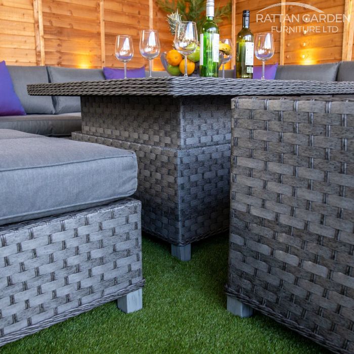 Serena Winchester Square Rising Table Rattan Corner Set