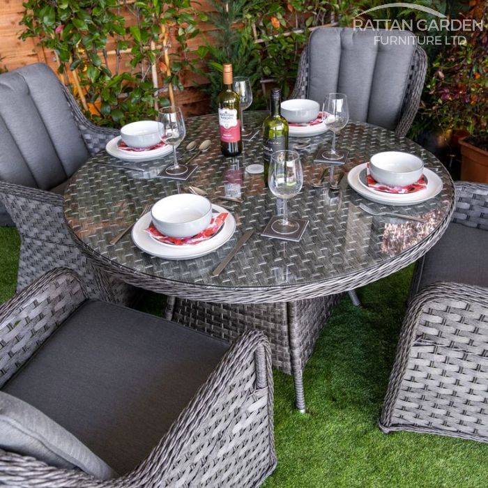 Rattan Serena Vienna Round 4 Seat Dining Set