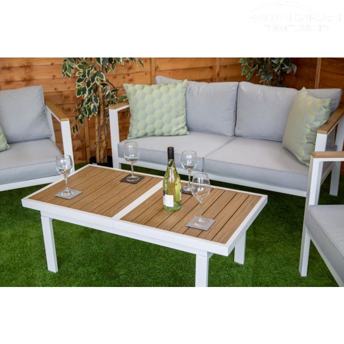 Fiona - Aluminium Rectangular Rising Table Sofa Set
