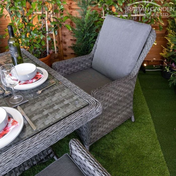 Rattan Serena Paris Square 4 Seat Dining Set