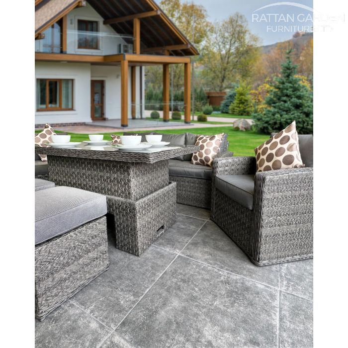 Serena Chichester 5 Seat 6 Piece Rising Table Rattan Sofa Set