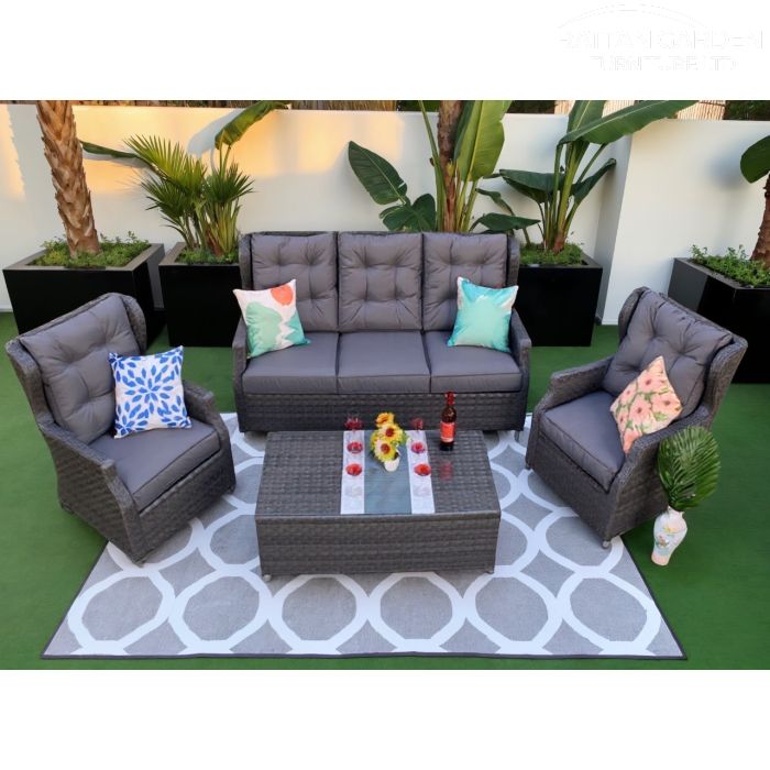 Serena Belgrade High Back Sofa Set with Coffee Table