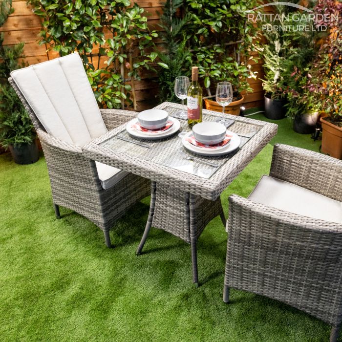Rattan Champagne Atlanta Square Bistro Set