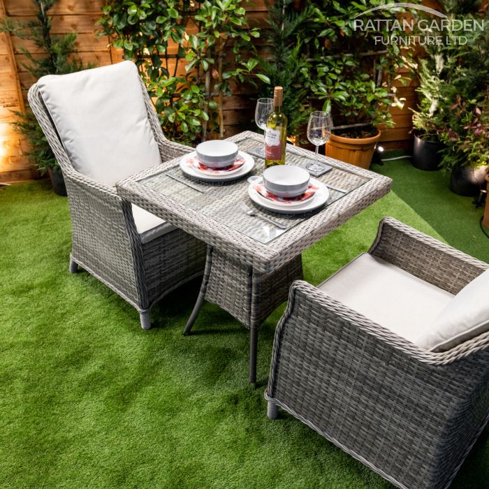 Rattan Champagne Paris Square Bistro Set