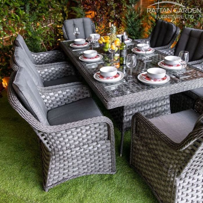 Rattan Serena Vienna Rectangular 8 Seat Dining Set