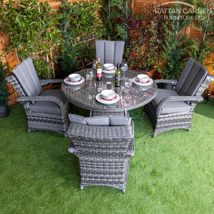 Rattan Serena Tokyo Round 4 Seat Dining Set