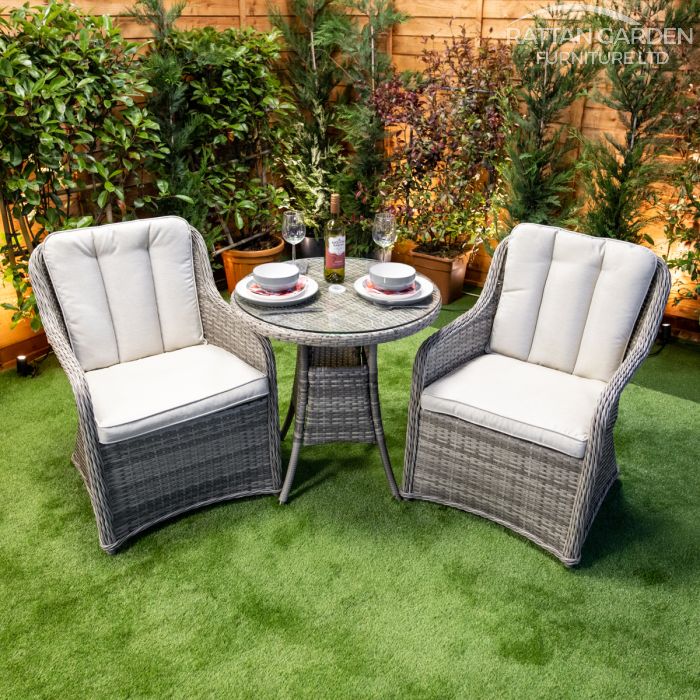 Rattan Champagne Vienna Round Bistro Set