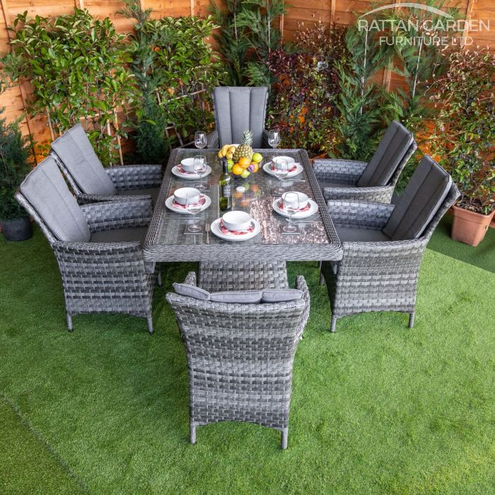 Rattan Serena Atlanta Rectangular 6 Seat Dining Set