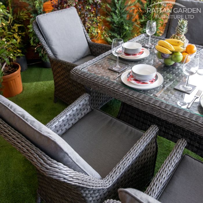 Rattan Serena Paris Rectangular 6 Seat Dining Set