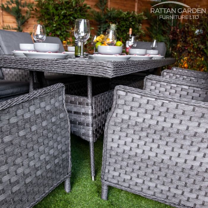 Rattan Serena Paris Rectangular 8 Seat Dining Set