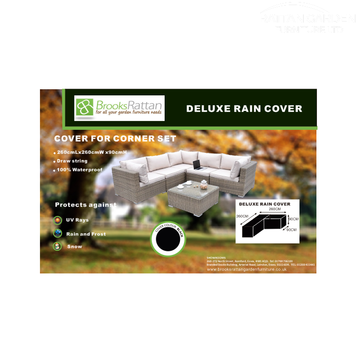 Deluxe 250cm Rain Cover for Rattan rattan Corner Sofa Set