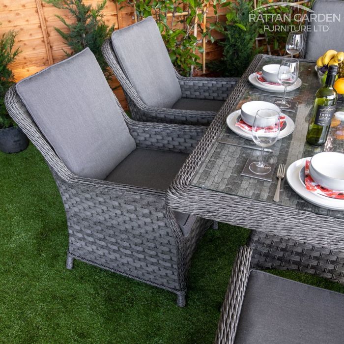 Rattan Serena Paris Rectangular 6 Seat Dining Set