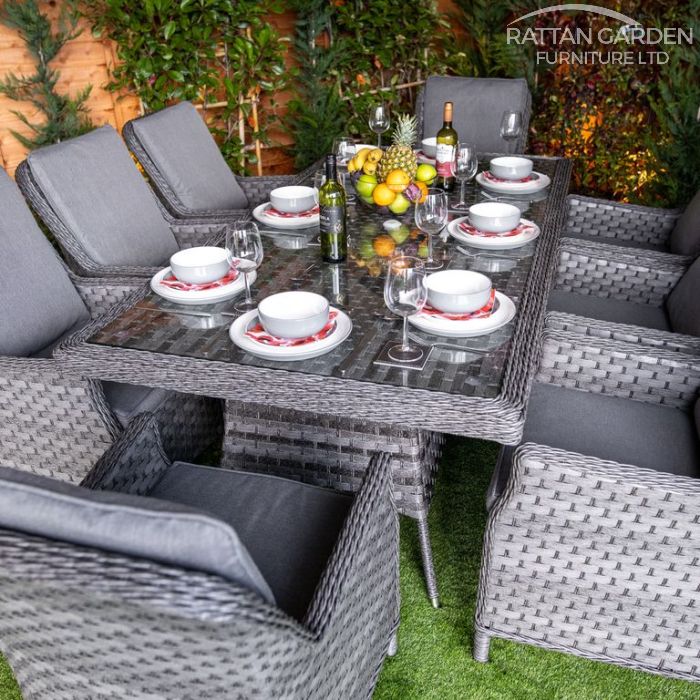 Rattan Serena Paris Rectangular 8 Seat Dining Set