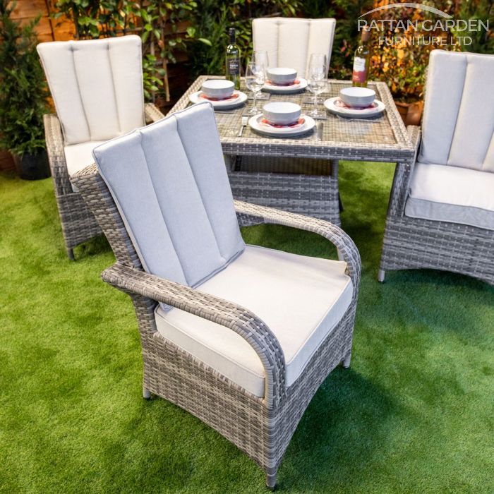 Rattan Champagne Tokyo Square 4 Seat Dining Set