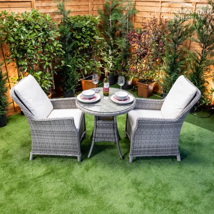Rattan Champagne Paris Round Bistro Set