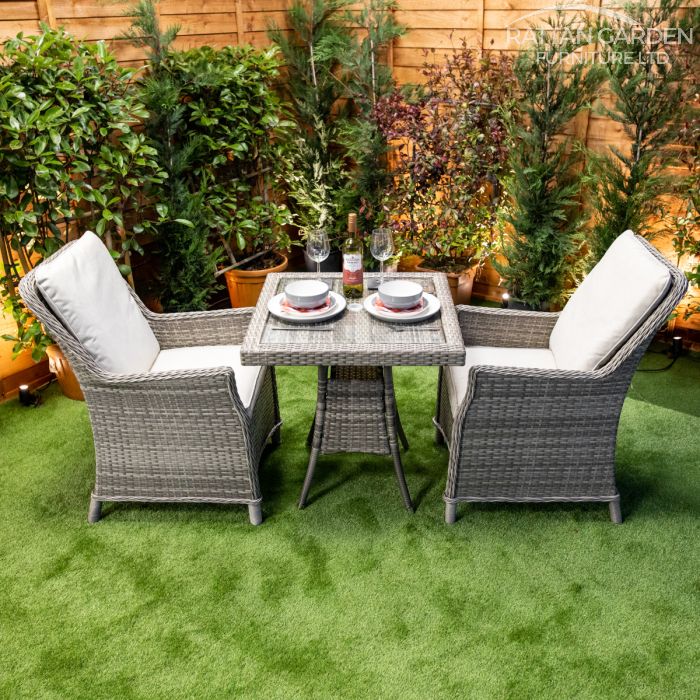 Rattan Champagne Paris Square Bistro Set