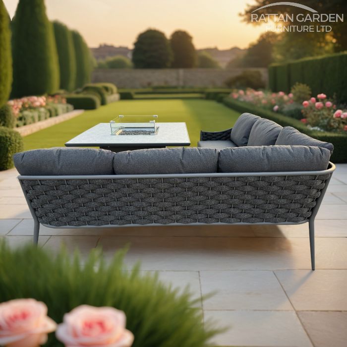 Annabelle Rope Grey 9 Seater Fire Pit Set