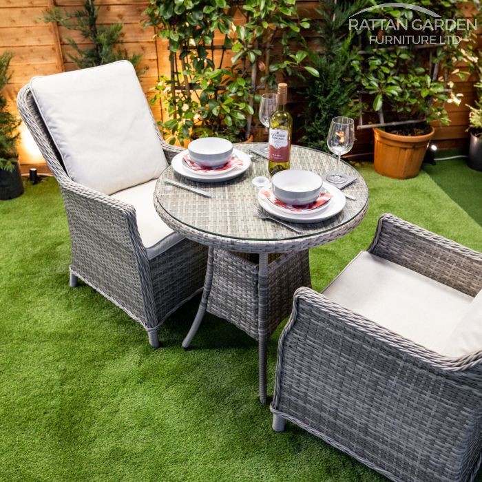 Rattan Champagne Paris Round Bistro Set