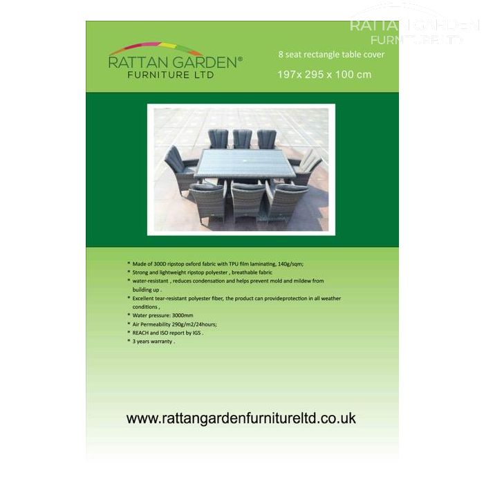 Deluxe Rain Cover for Rattan 8 Seat Rectangular Dining Set
