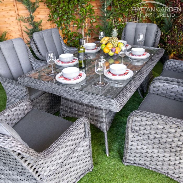 Rattan Serena Vienna Rectangular 6 Seat Dining Set