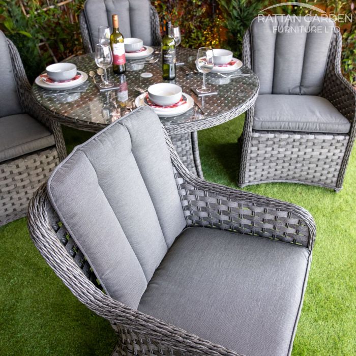 Rattan Serena Vienna Round 4 Seat Dining Set