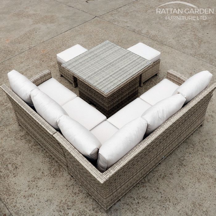 Champagne Ciara Rising Table Rattan Corner Set