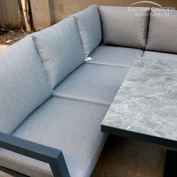 Lexus Corner Sofa with Rising 150cm Table and Double Stool