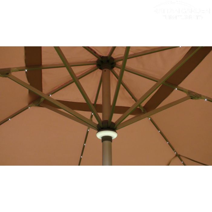 The Ultra 4m x 4m Square LED Fully Remote Parasol in Cream