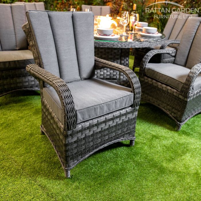 Rattan Serena Tokyo Round 6 Seat Fire Pit Set