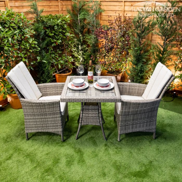Rattan Champagne Atlanta Square Bistro Set