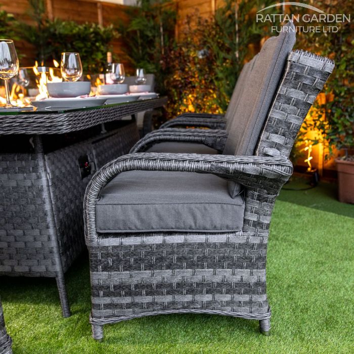 Rattan Serena Tokyo 8 Seat Fire Pit With 200cm Rectangular Table