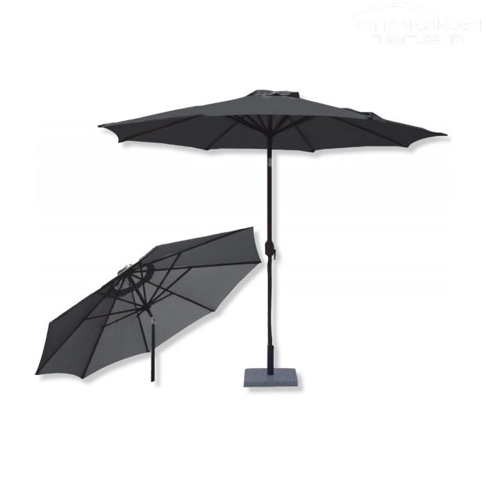 Shanghai 3m Round Crank Parasol in Grey
