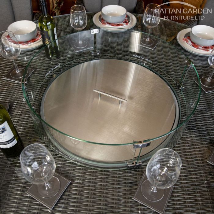 Rattan Serena Tokyo 8 Seat Fire Pit With 165cm Round Table