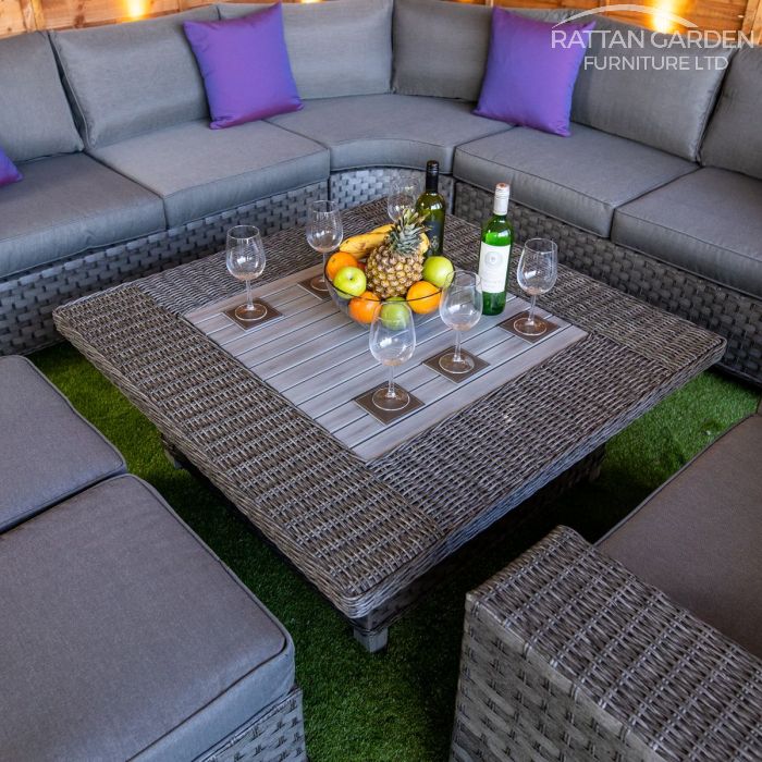 Serena Winchester Square Rising Table Rattan Corner Set