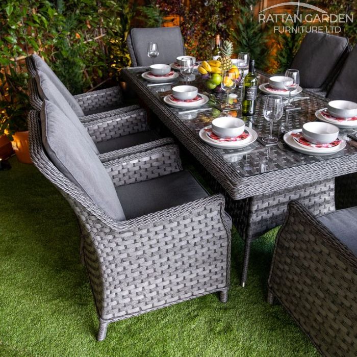 Rattan Serena Paris Rectangular 8 Seat Dining Set