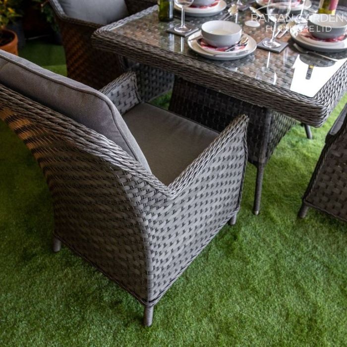 Rattan Serena Paris Square 4 Seat Dining Set