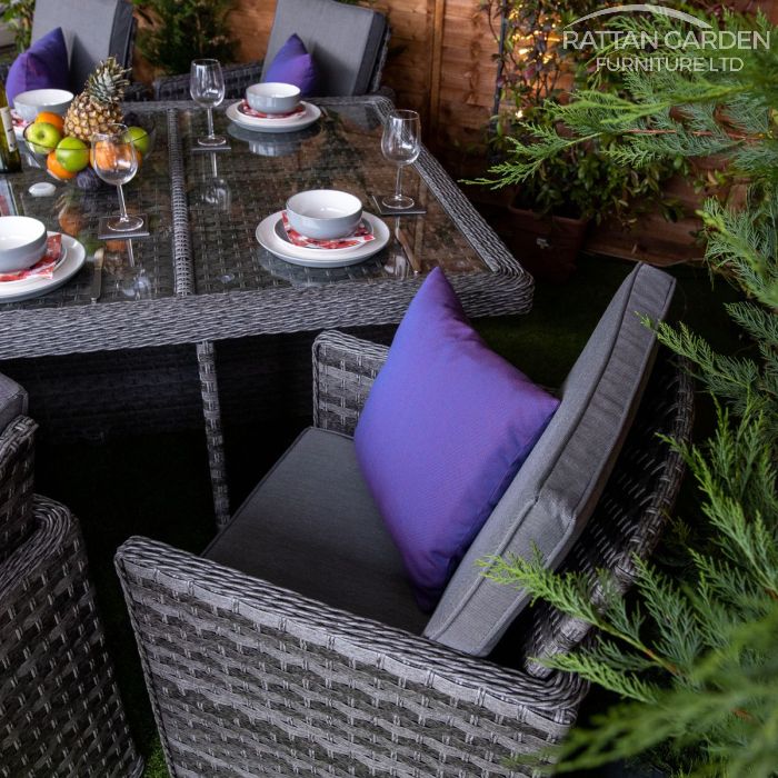 Rattan Serena 6 Seat Cube Set With 4 Storage Footstools
