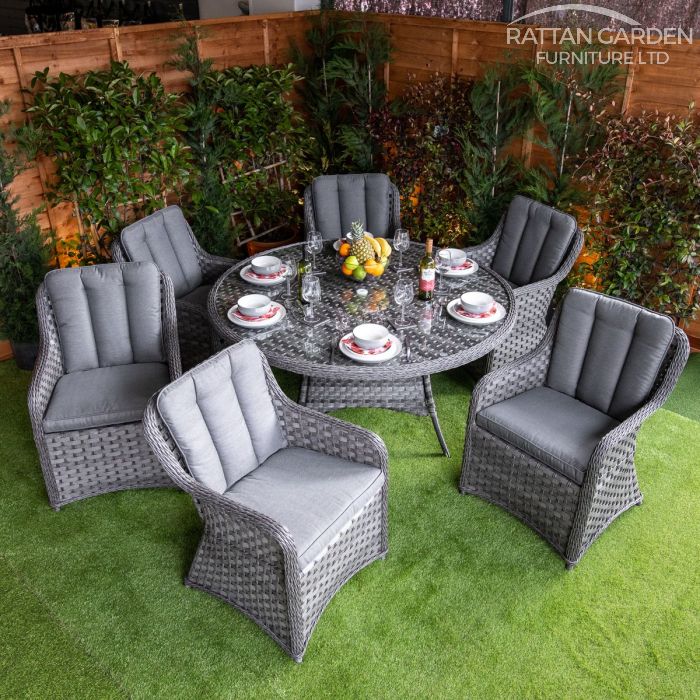 Rattan Serena Vienna Round 6 Seat Dining Set