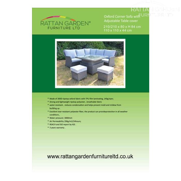 Deluxe Rain Cover for Oxford rattan Corner Set and Table