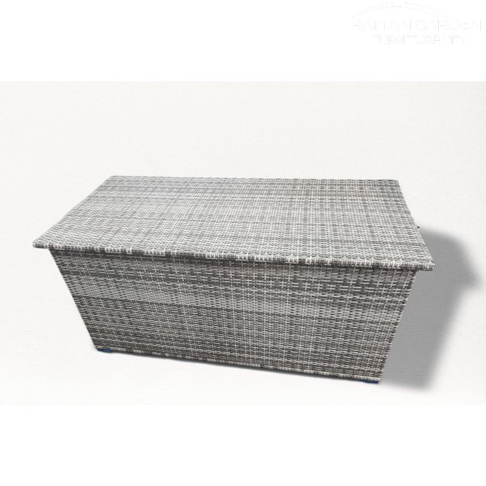 Champagne Large Storage Box in Mixed Grey Rattan